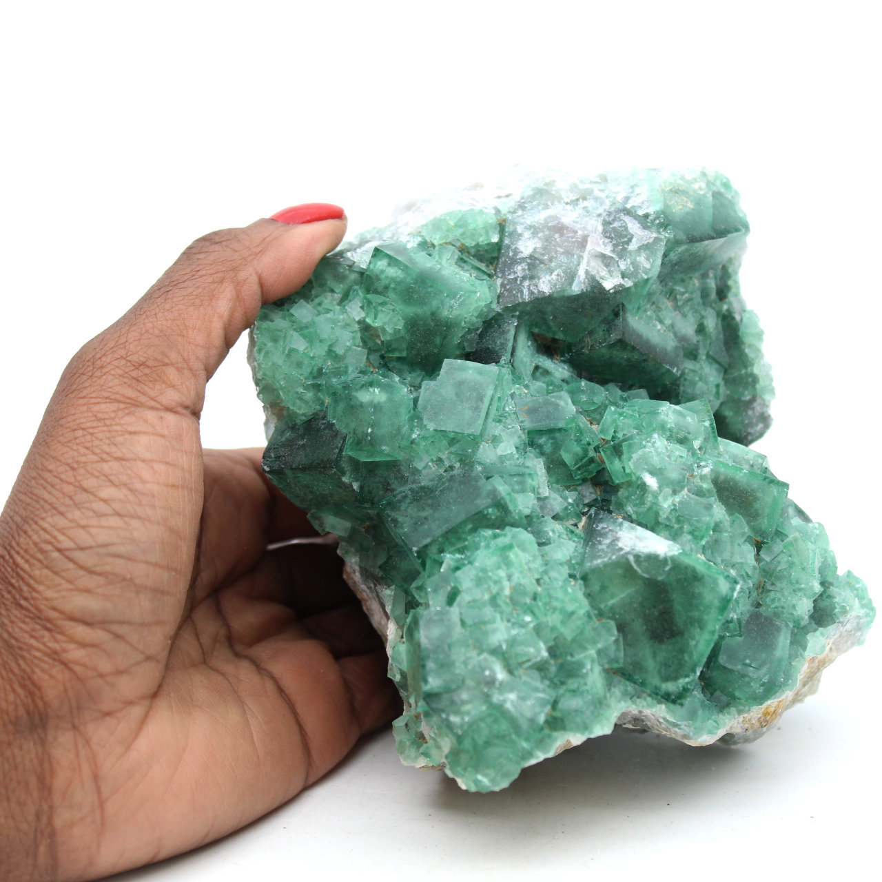 Kristallisierter natürlicher grüner Fluorit 1,5 Kilo