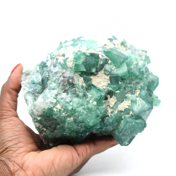 Pierre de cristaux de fluorite verte de Madagascar