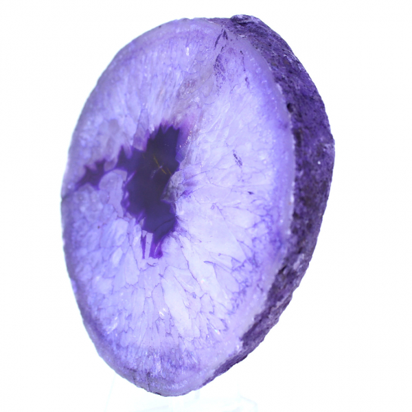 Tranche d'agate violette minérale