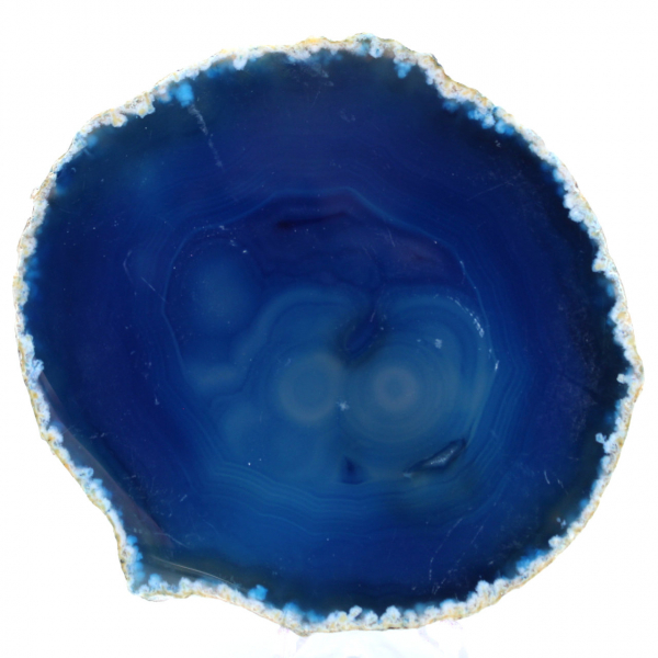 Tranche d'agate bleue minérale