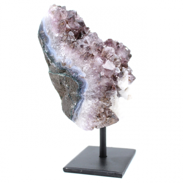 Amethyst druse with calcite crystals