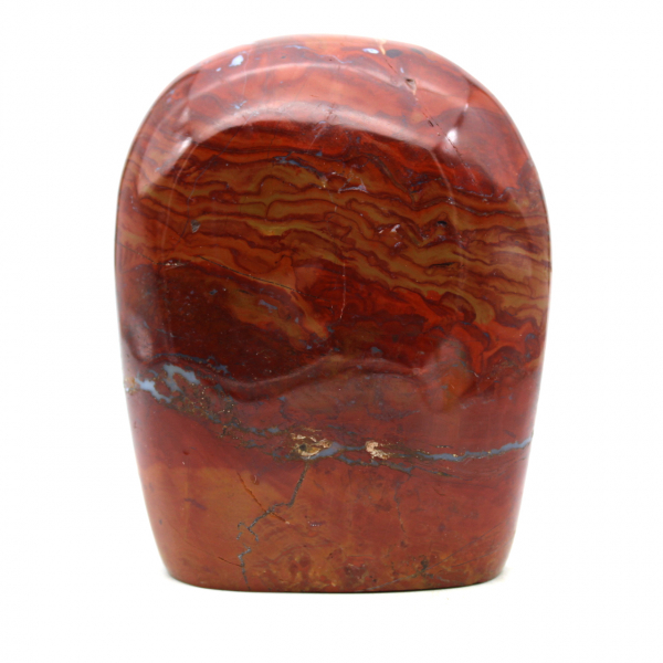 Polished red jasper stone