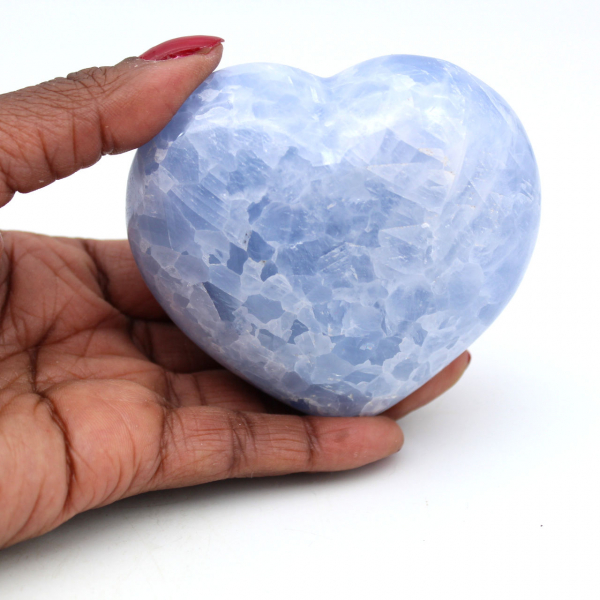 Blue calcite heart