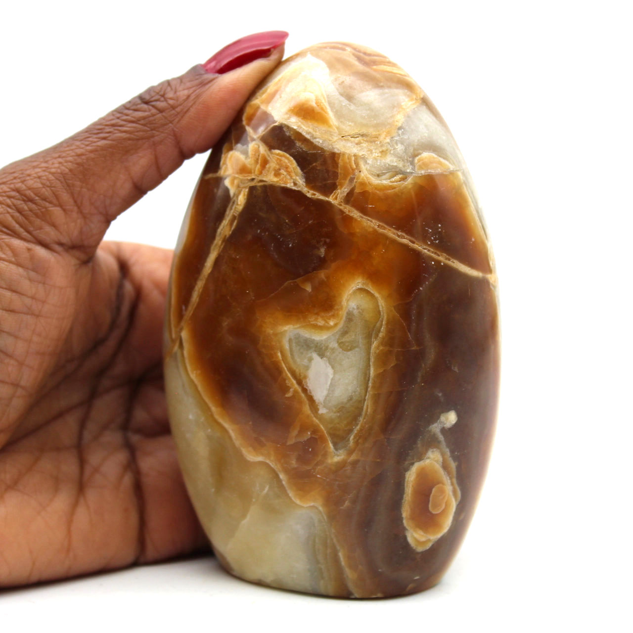 Ornamental natural honey calcite