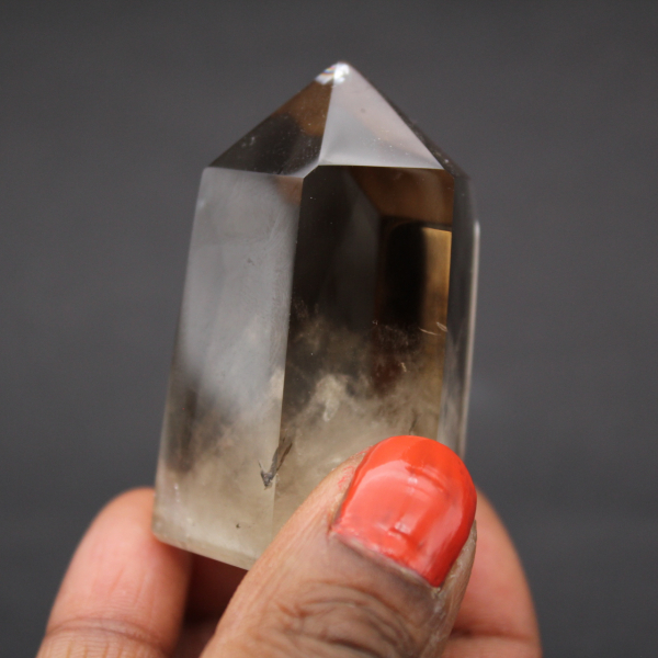 Smoked rock crystal with ghost