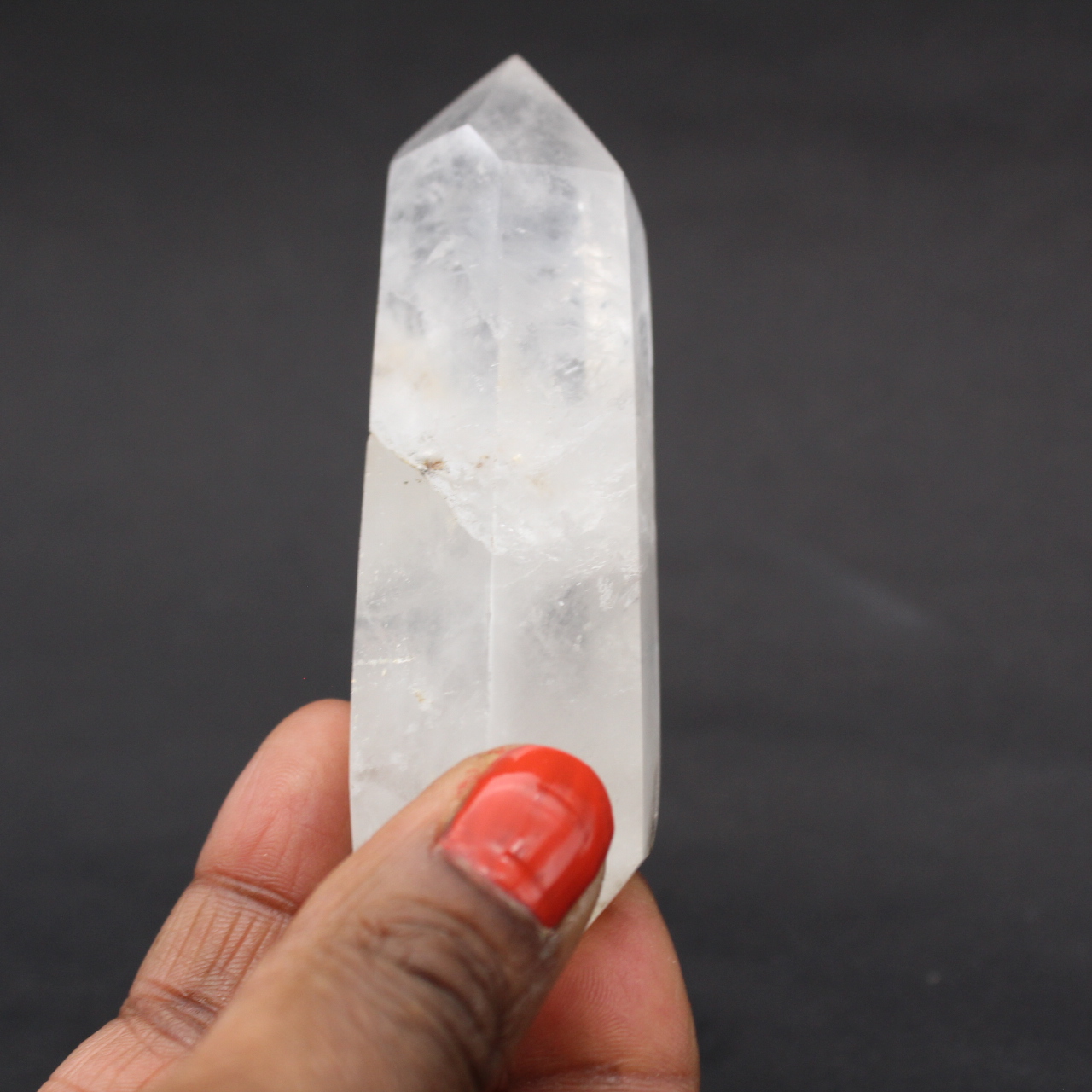 Prisme de cristal de roche biterminé