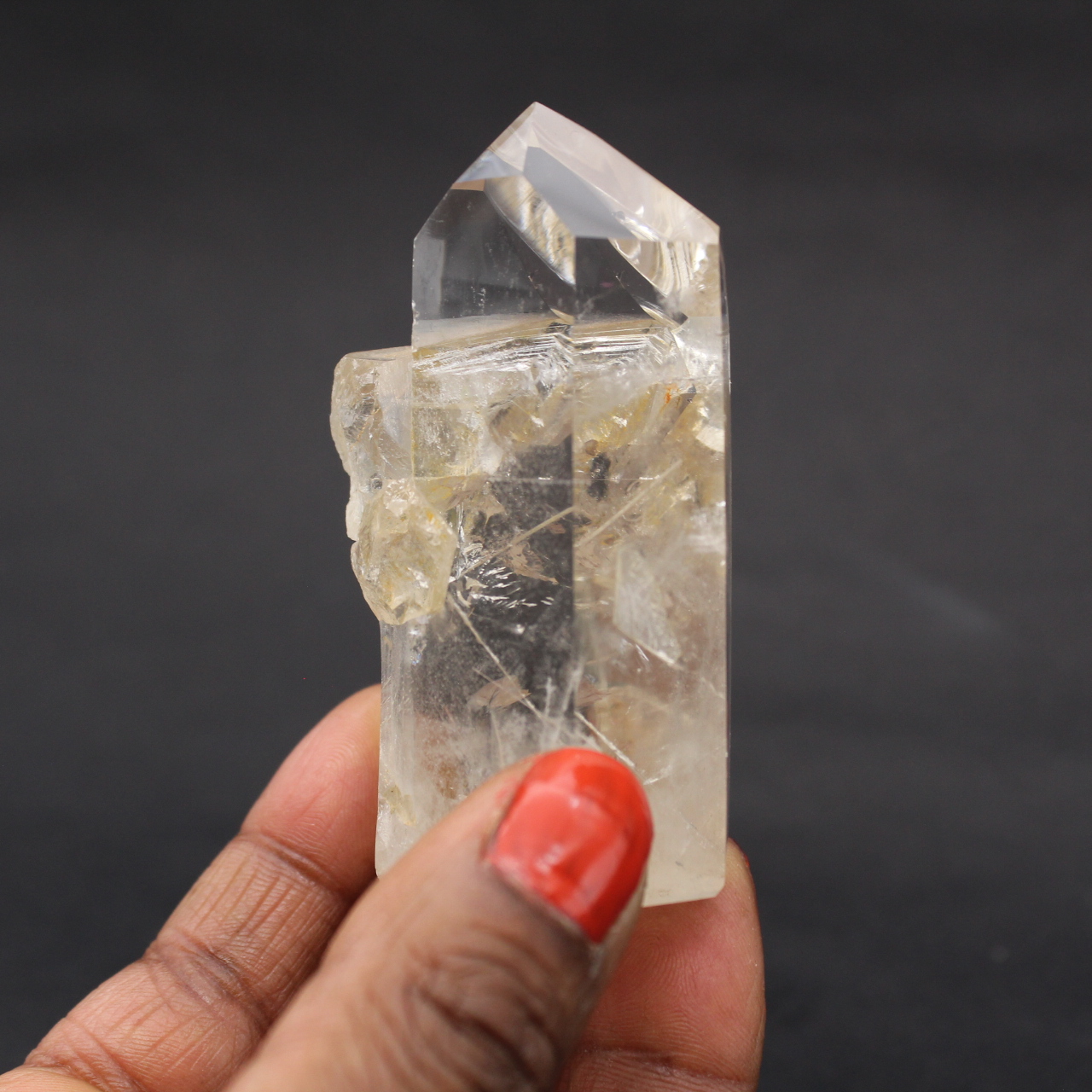 Slightly citrine rock crystal