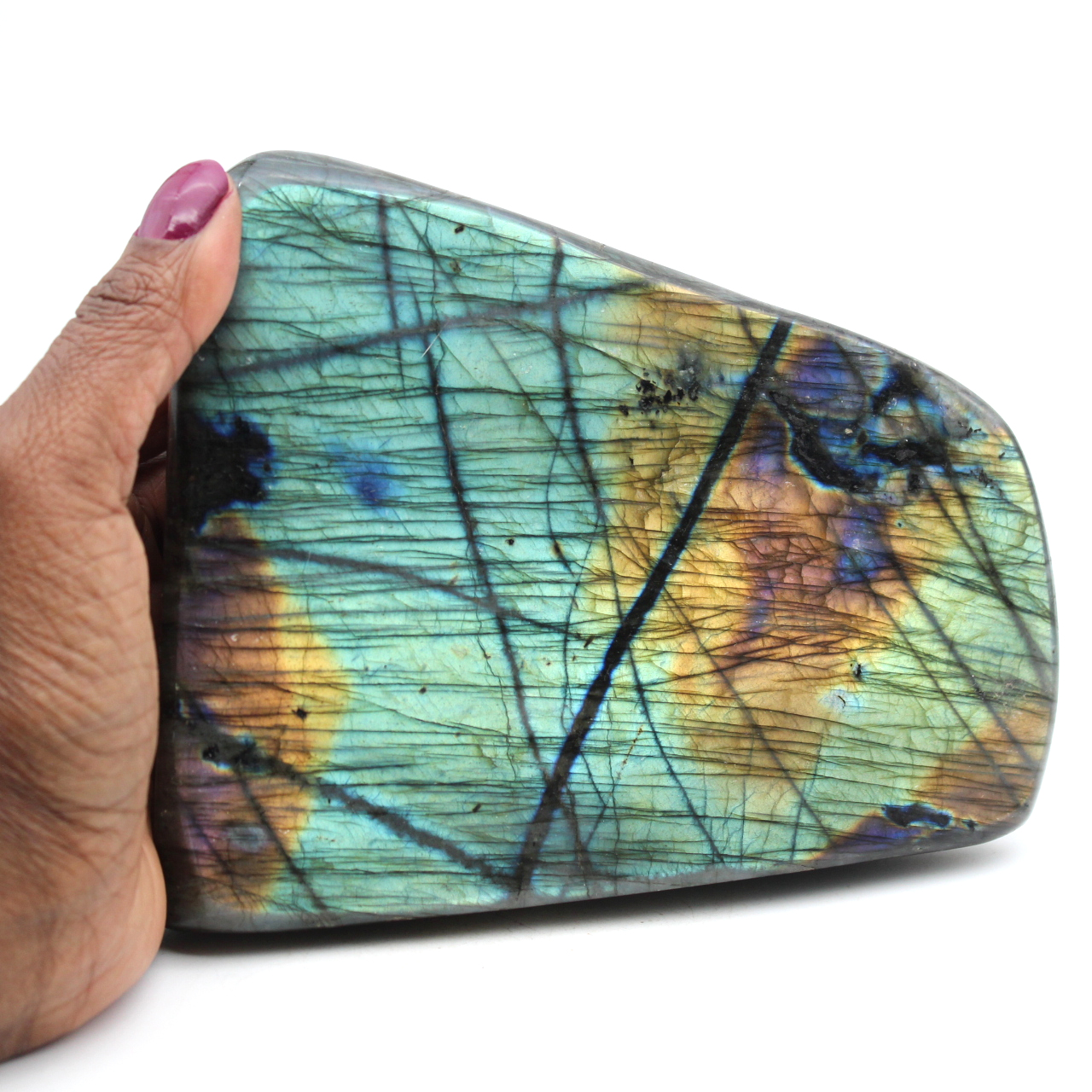 Pierre de Labradorite polie naturelle
