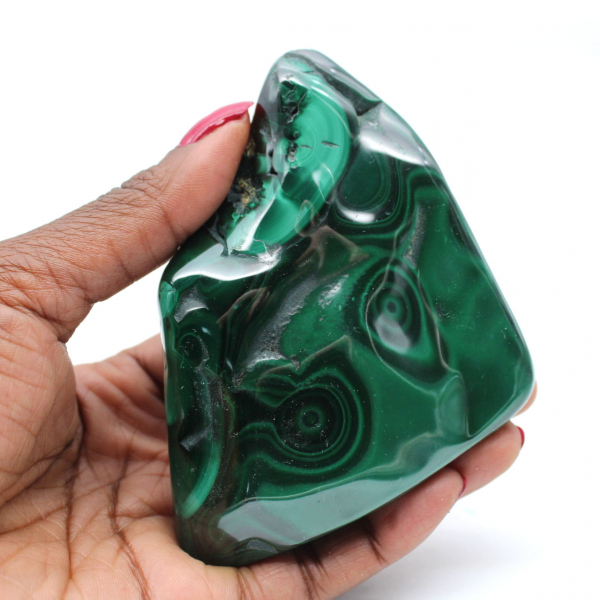 Natural malachite block