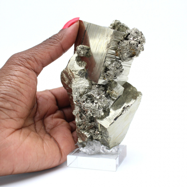 Pyrite stone on base