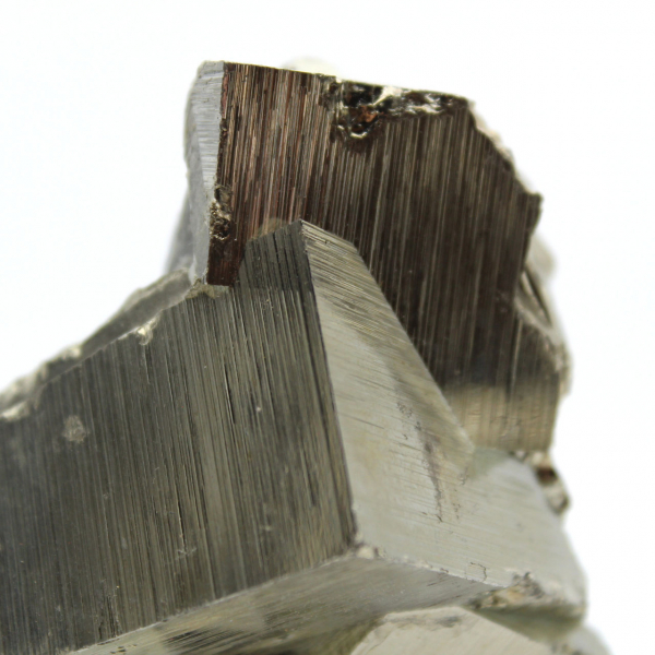 Natural pyrite crystals on base