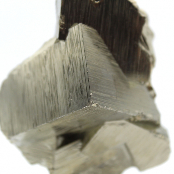 Natural pyrite crystals on base