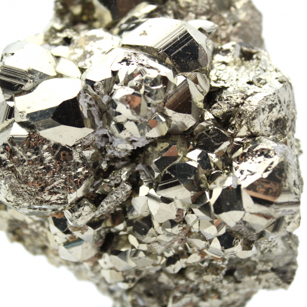 Natural pyrite crystals