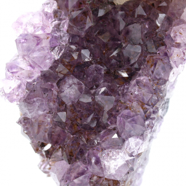 Calcite on Amethyst from Brazil