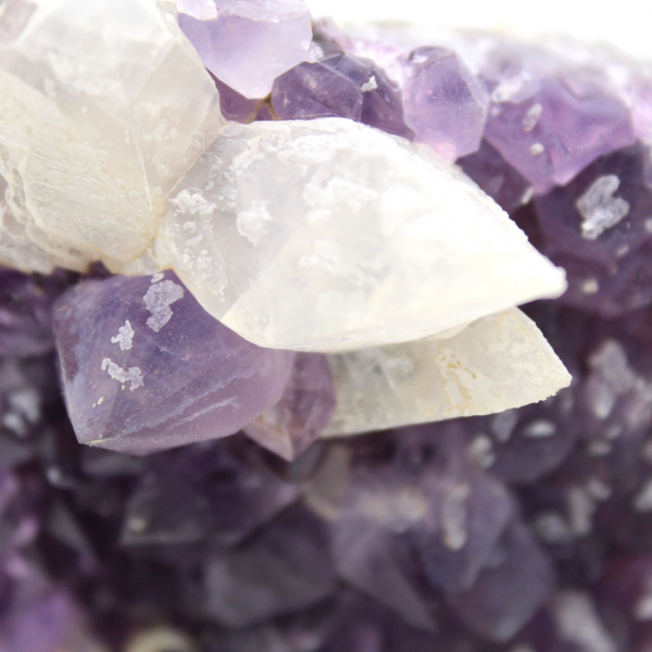 Amethyst Crystals with Calcite Points