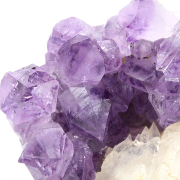 Calcitkristalle auf Amethyst