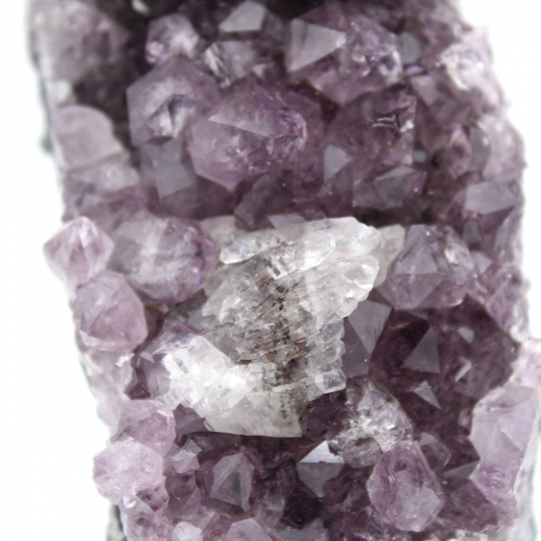 Calcite on Amethyst