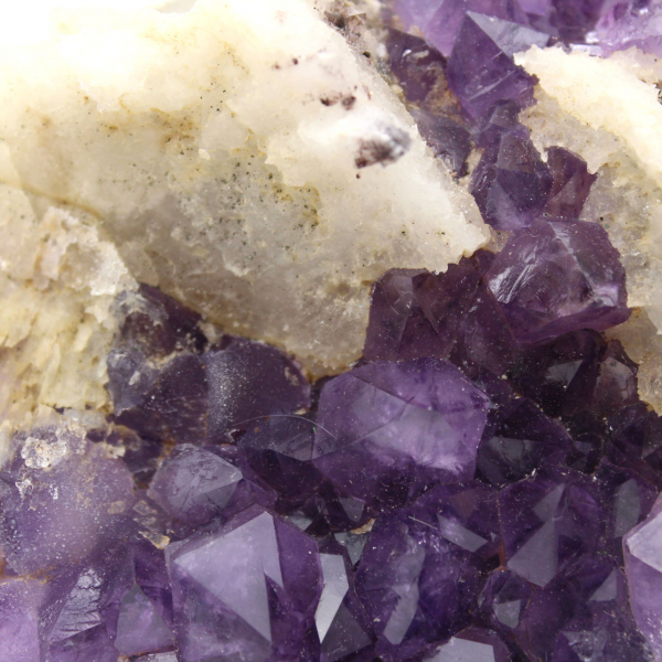 Amethyst Druse with Calcite