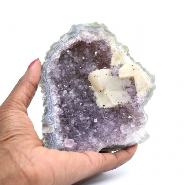 Calcite and Amethyst from Brazil