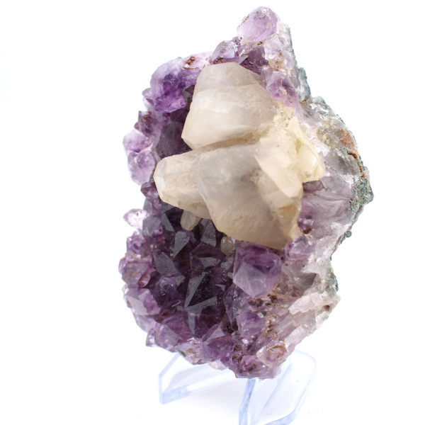 Calcit auf Amethyst