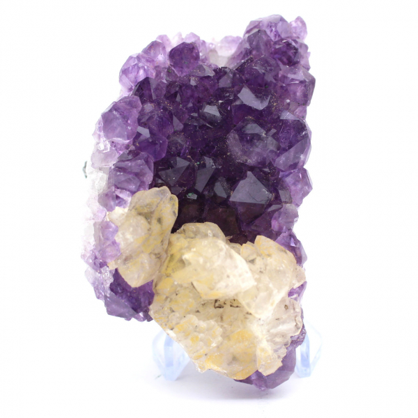 Calcite Crystals on Amethyst