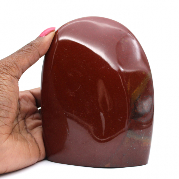 Polished red jasper stone from Madagascar