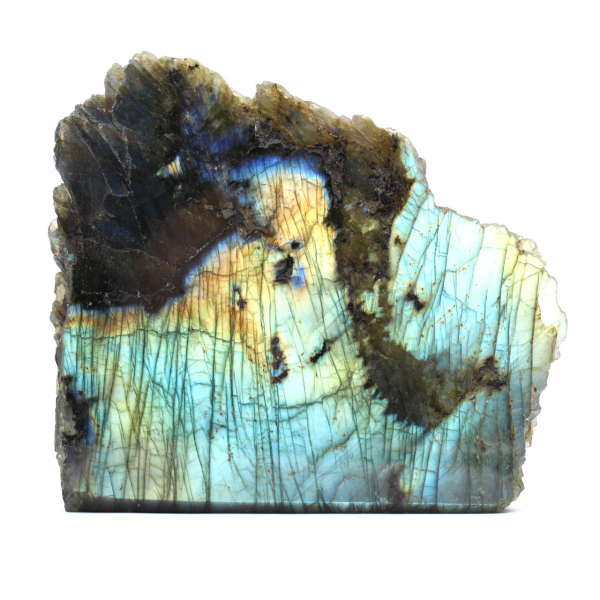 Labradorite naturelle de décoration mi-brute