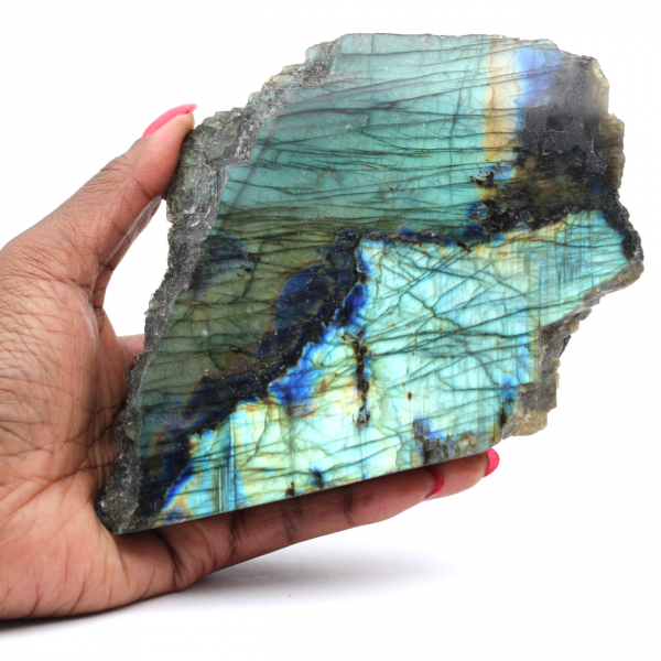 Labradorite une face polie ornementale