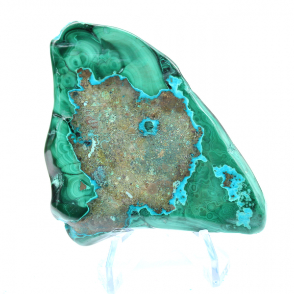 Polished chrysocolla decorative stone