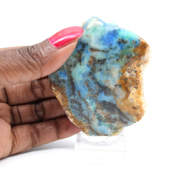 Pierre d’Azurite Malachite en tranche pour collection et création