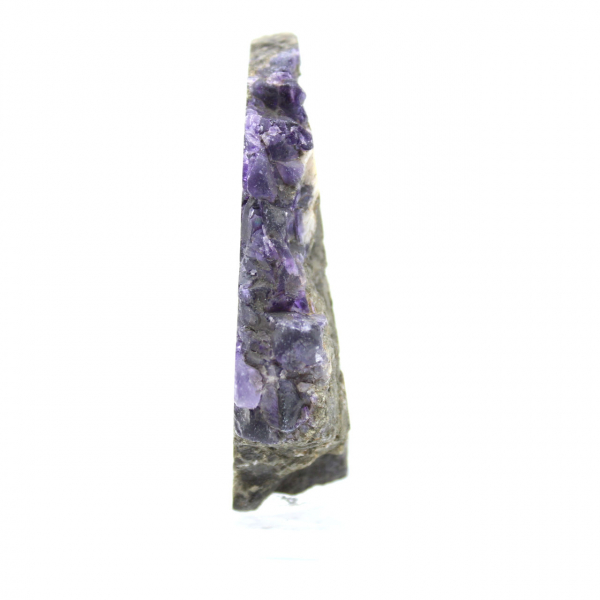 Tranche en pierre de Fluorite Pyrite polie