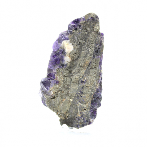 Tranche en pierre de Fluorite Pyrite polie