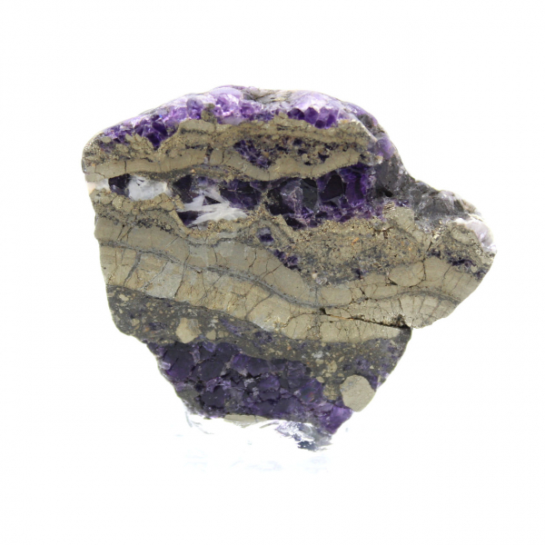 Tranche de Fluorite et Pyrite pour collection minérale