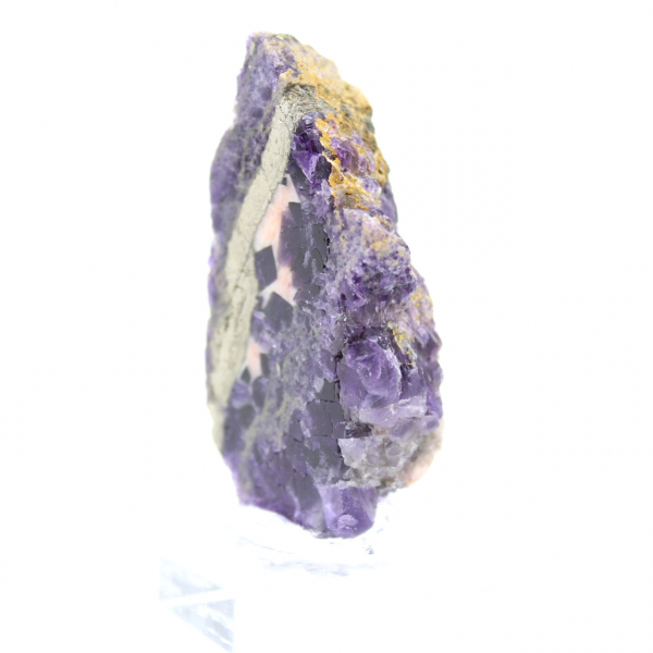 Tranche en pierre de Fluorite Pyrite polie