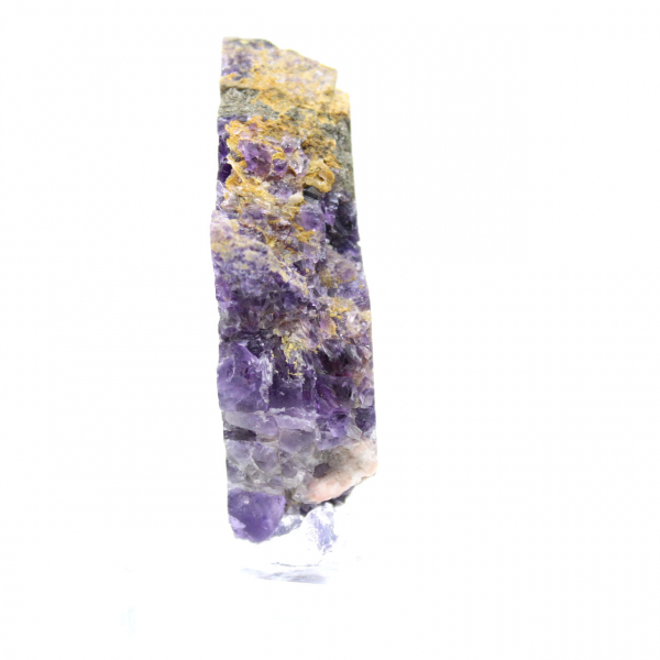 Tranche en pierre de Fluorite Pyrite polie