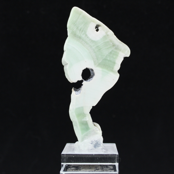 Tranche en pierre d’Aragonite verte authentique et polie