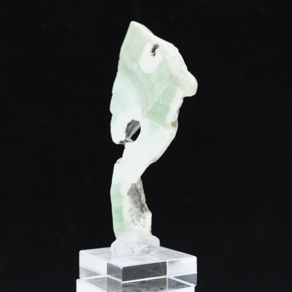 Tranche en pierre d’Aragonite verte authentique et polie