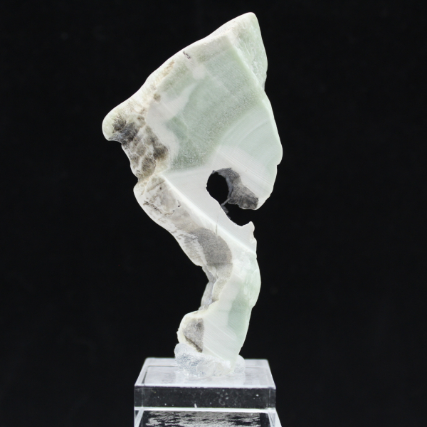 Tranche en pierre d’Aragonite verte authentique et polie