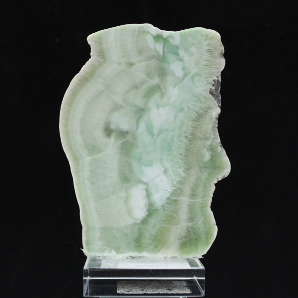 Pierre d’Aragonite verte naturelle en tranche