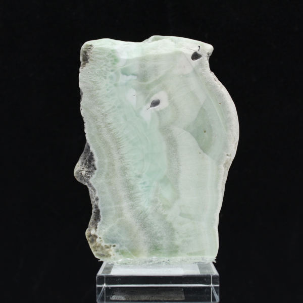 Pierre d’Aragonite verte naturelle en tranche