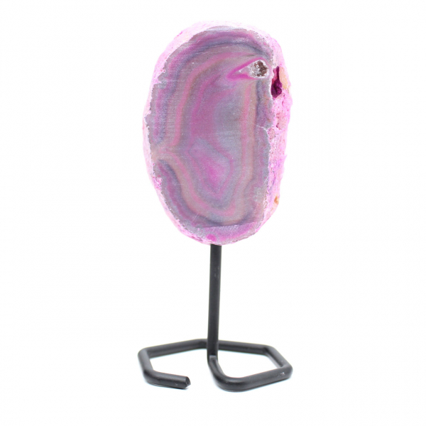 Agate teintée de rose