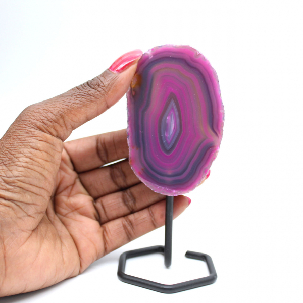 Agate teintée de rose