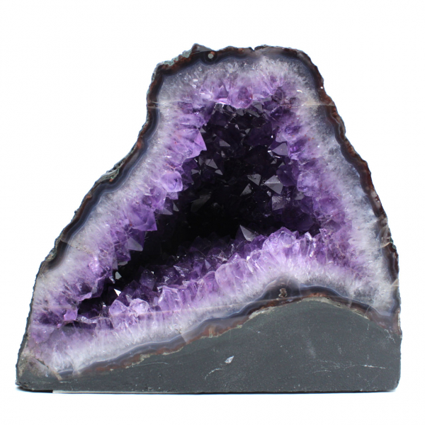 Géode d’améthyste du Brésil avec cristaux violets pour collectionneur 