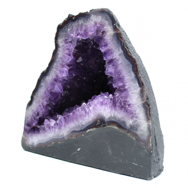 Géode d’améthyste du Brésil avec cristaux violets pour collectionneur 