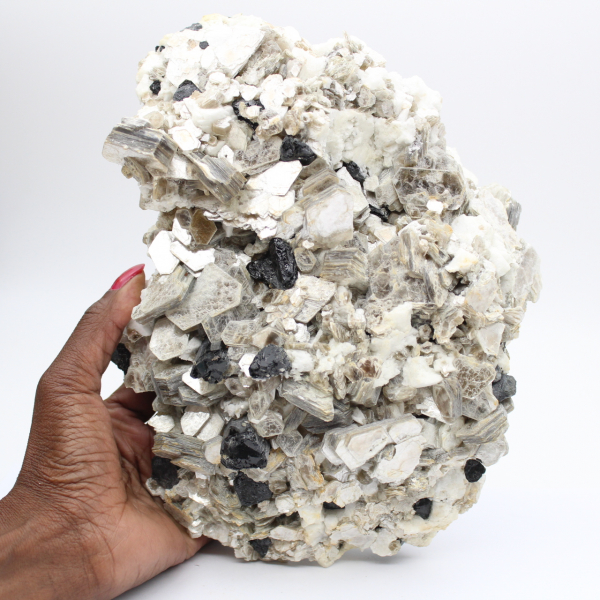 Grand mica avec tourmaline sur quartz afghan