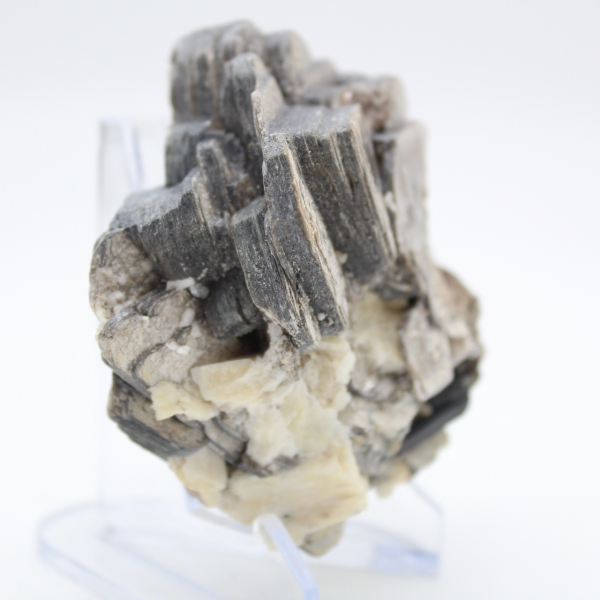 Mica et tourmaline sur quartz brut afghan