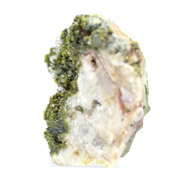 Grüne Epidotkristalle auf Matrix aus Marokko