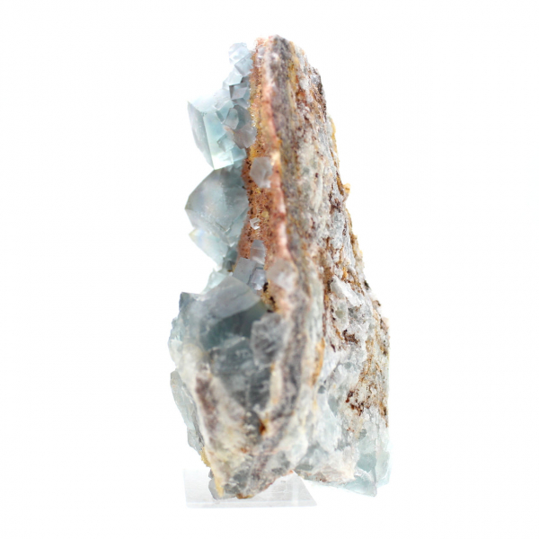 Fluorita verde natural: Muestra en roca para colección