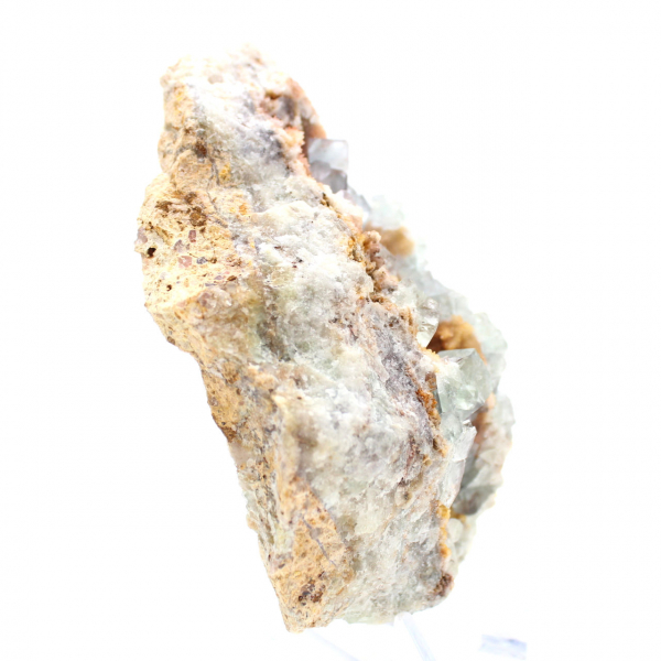 Roca de fluorita verde: Gran cristal sobre su matriz.